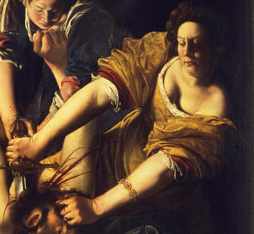 a painting by Artemisia Gentileschi, Judith Slaying Holofernes" Artemisia Gentileschi