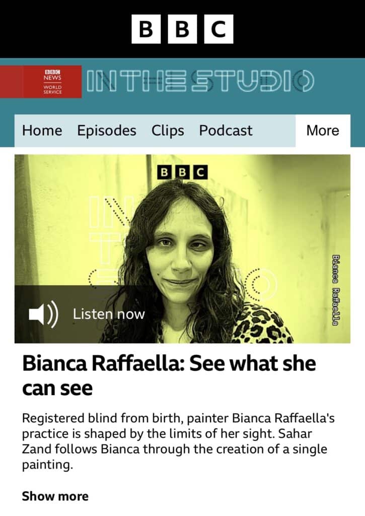 bbc interview bianca Rafaella winner of the women in art prize 